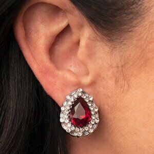 Paparazzi Jewelry Accessories - Haute Happy Hour - Red Earrings - Vintage